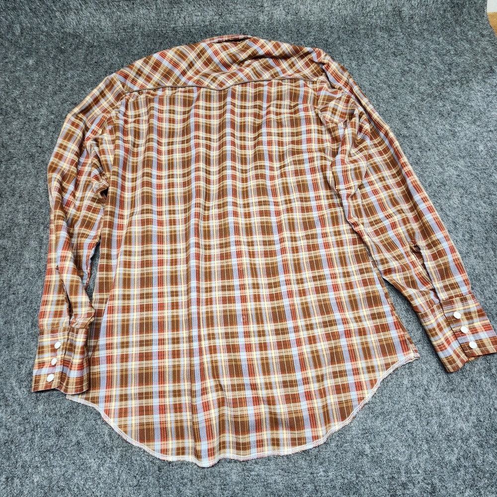 Wrangler Womens Vintage Pearl Snap Western Plaid Long Sleeve Shirt Medium Cowboy - Picture 5 of 8